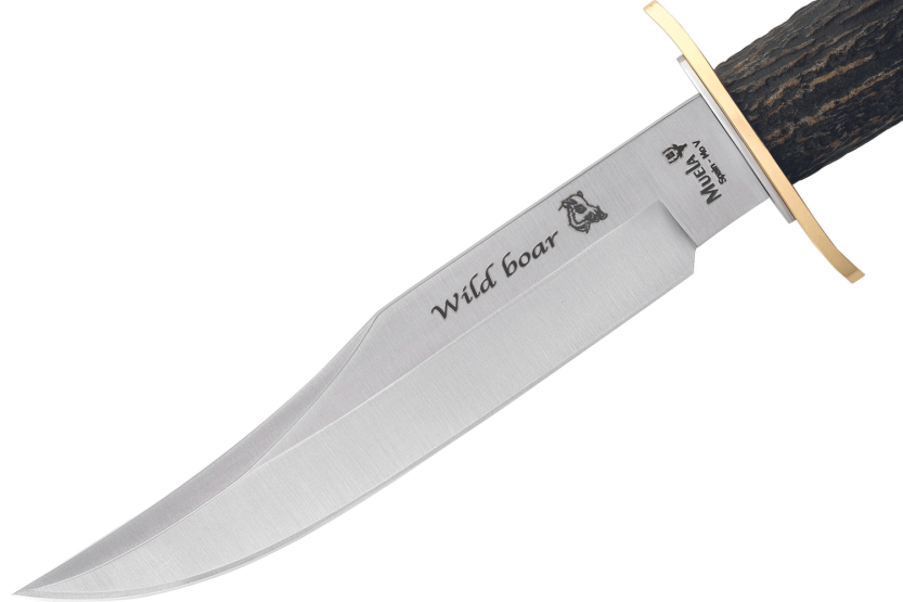 Muela Wildboar Knife 9299 lama in acciaio inox 16cm manico in corno di cervo + fodero in pelle e custodia