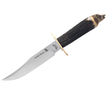 Muela Wildboar Knife 9299 blad i rustfrit stål 16 cm skaft i hjortetak + læderskede og etui