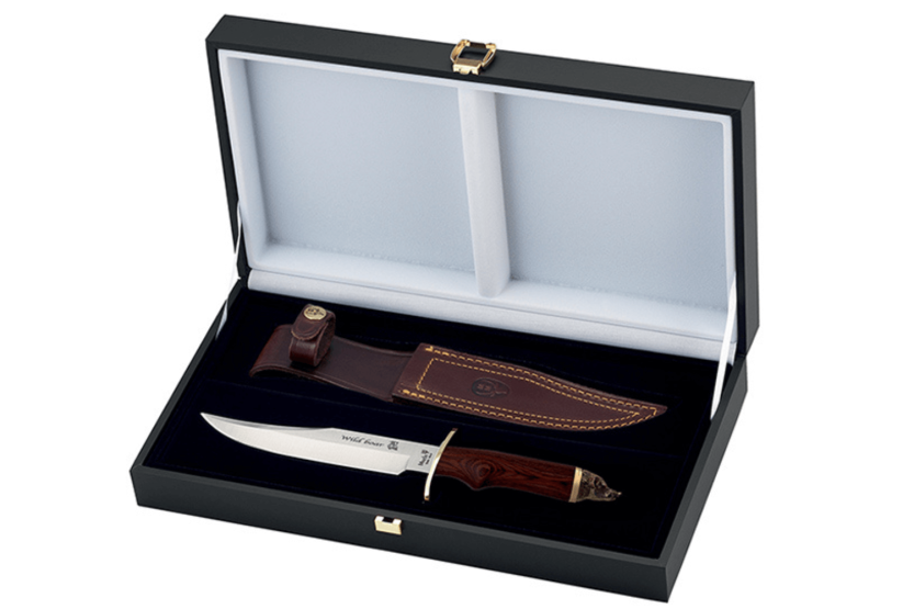 Muela Wildboar 9300 coltello 16cm lama in acciaio inox manico stamina + fodero in pelle e custodia