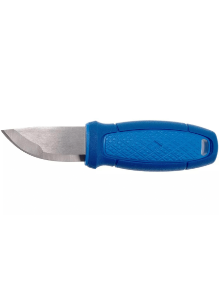 Taschenmesser Mora Eldris 12649 mit 5,9 cm langer rostfreier Klinge und blauem Gummigriff + Etui