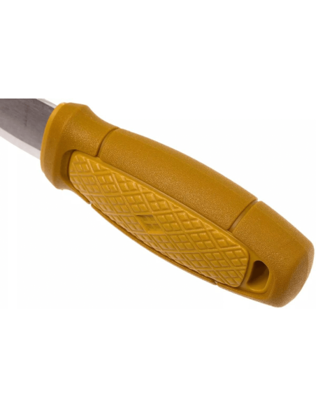 Mora Eldris 12650 lommekniv 5,9 cm blad i rustfritt stål, gult gummihåndtak + etui
