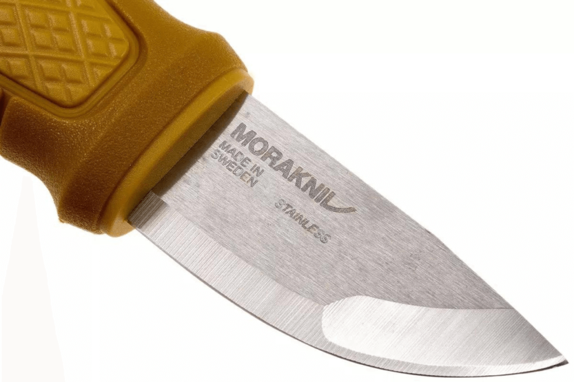 Mora Eldris 12650 taskuveitsi 5.9cm ruostumattomasta teräksestä valmistettu terä, keltainen kumikahva + kotelo