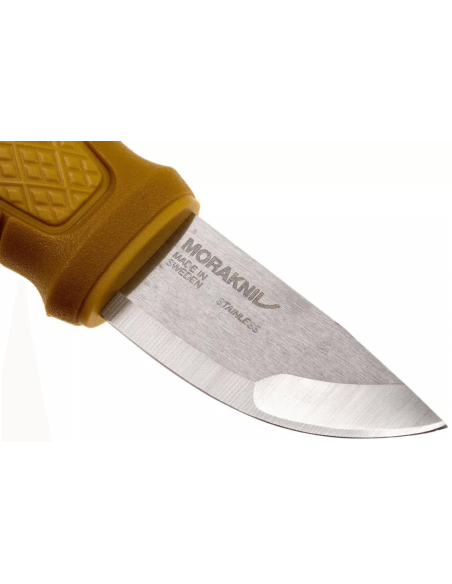 Mora Eldris 12650 lommekniv 5,9 cm rustfrit stålblad gult gummihåndtag + etui
