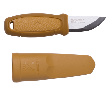 Mora Eldris 12650 fickkniv 5,9cm blad rostfritt stål gult gummihandtag + fodral 2