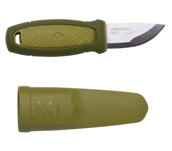Mora Eldris 12651 lommekniv 5,9 cm blad i rustfritt stål, grønt gummihåndtak + etui 2