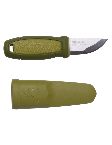 Mora Eldris 12651 taskuveitsi 5.9cm ruostumattomasta teräksestä valmistettu terä, vihreä kumikahva + kotelo