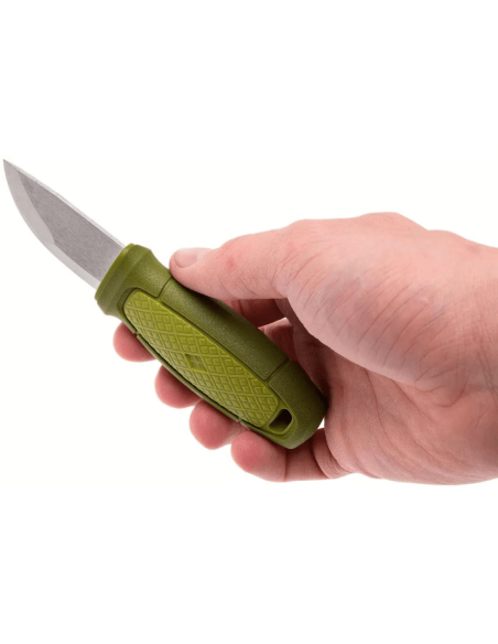 Mora Eldris 12651 zakmes 5.9cm roestvrij staal lemmet groen rubber handvat + etui