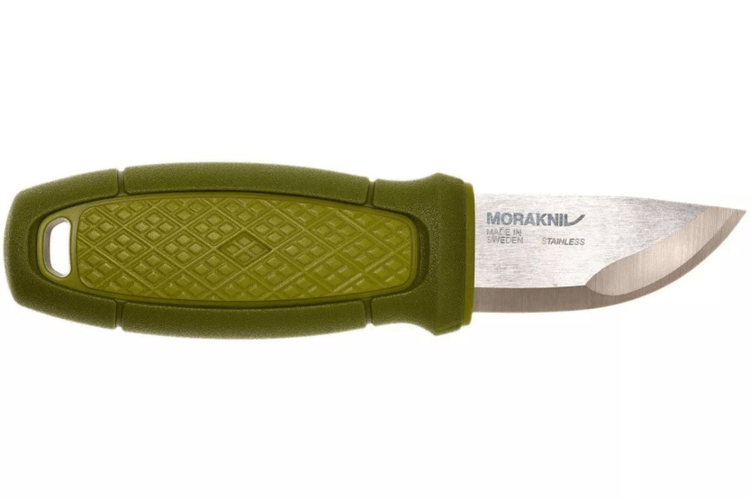 Taschenmesser Mora Eldris 12651 mit 5,9 cm langer, rostfreier Klinge und grünem Gummigriff + Etui