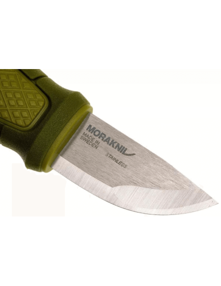 Mora Eldris 12651 zakmes 5.9cm roestvrij staal lemmet groen rubber handvat + etui