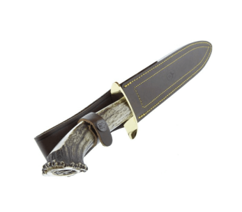 Cuchillo Muela Alcaraz 9206 26cm hoja acero inoxidable mango asta + funda cuero 2