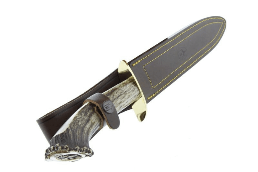 Muela Alcaraz 9206 kniv blad i rostfritt stål 26cm handtag i hjorthorn + läderslida