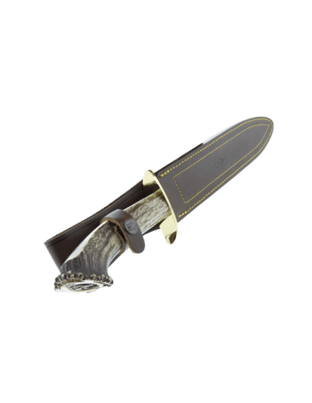 Muela Alcaraz 9206 coltello 26cm lama in acciaio inox manico in corno + fodero in pelle