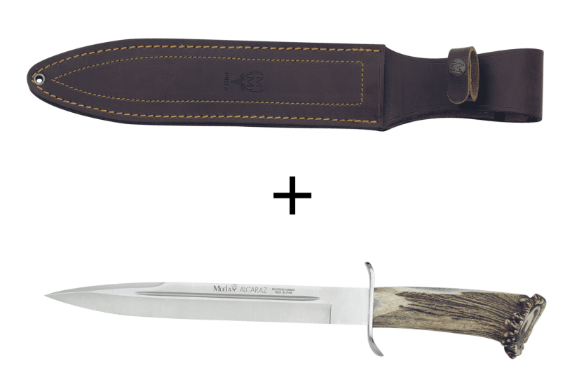 Cuchillo Muela Alcaraz 9206 26cm hoja acero inoxidable mango asta + funda cuero