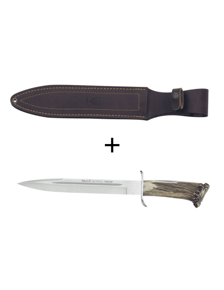 Muela Alcaraz 9206 coltello 26cm lama in acciaio inox manico in corno + fodero in pelle
