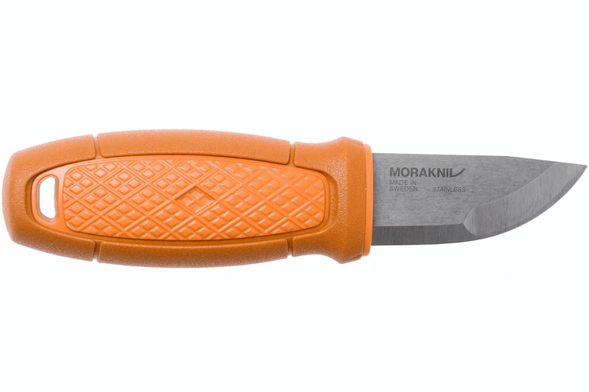 Navaja Mora Eldris 13501 5.9cm hoja acero inoxidable mango goma naranja quemado + funda