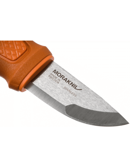 Mora Eldris 13501 zakmes 5.9cm roestvrijstaal lemmet verbrand oranje rubberen handvat + etui