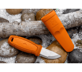 Mora Eldris 13501 zakmes 5.9cm roestvrijstaal lemmet verbrand oranje rubberen handvat + etui 2