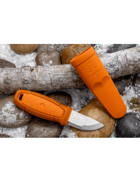 Mora Eldris 13501 fickkniv 5,9cm blad i rostfritt stål handtag i bränd orange gummi + fodral