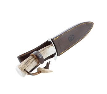 Muela Alcaraz 9211 kniv blad av rostfritt stål 19cm handtag av hjortdjur med spets + läderslida 2