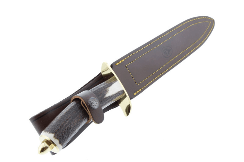 Muela Alcaraz Knife 9255 stainless steel blade 26cm deer antler handle + leather sheath