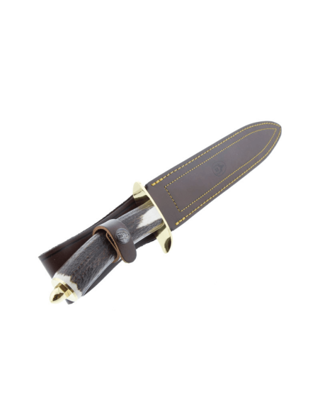 Muela Alcaraz Knife 9255 stainless steel blade 26cm deer antler handle + leather sheath