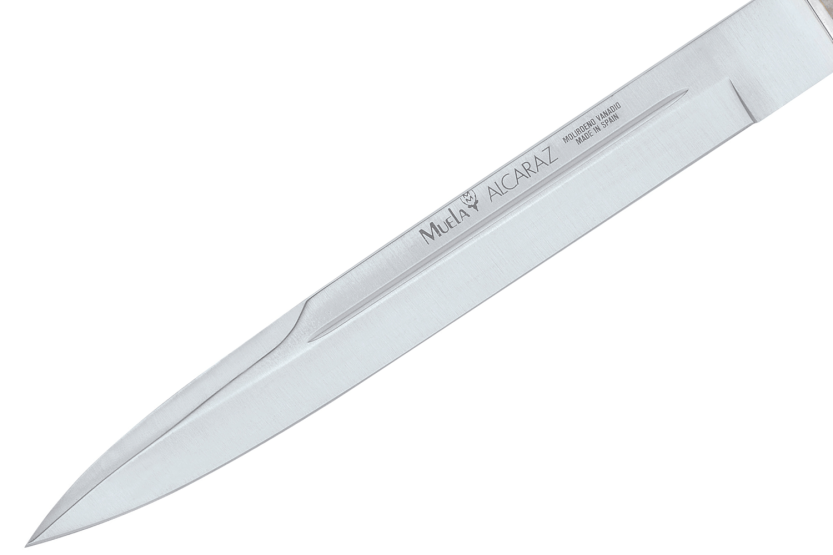 Muela Alcaraz 9255 coltello 26cm lama in acciaio inox manico in corno di cervo + fodero in pelle