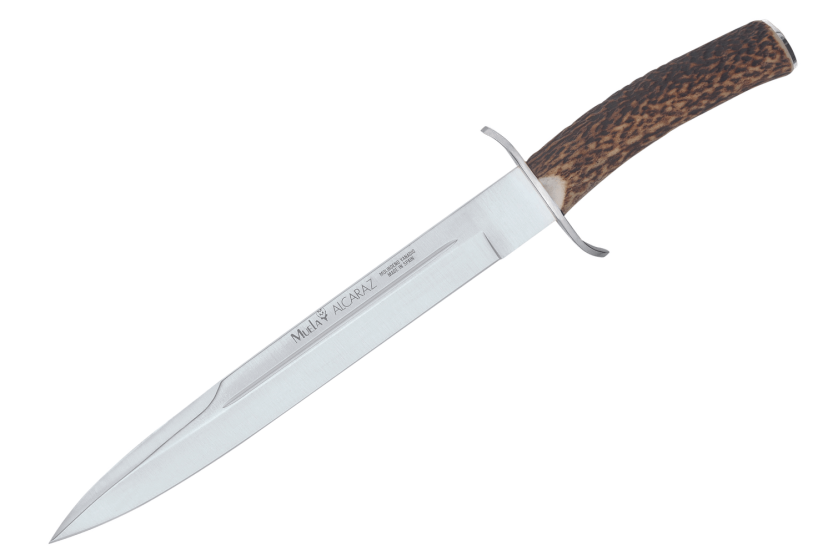 Muela Alcaraz Knife 9255 blad i rustfrit stål 26 cm håndtag i hjortetak + læderskede