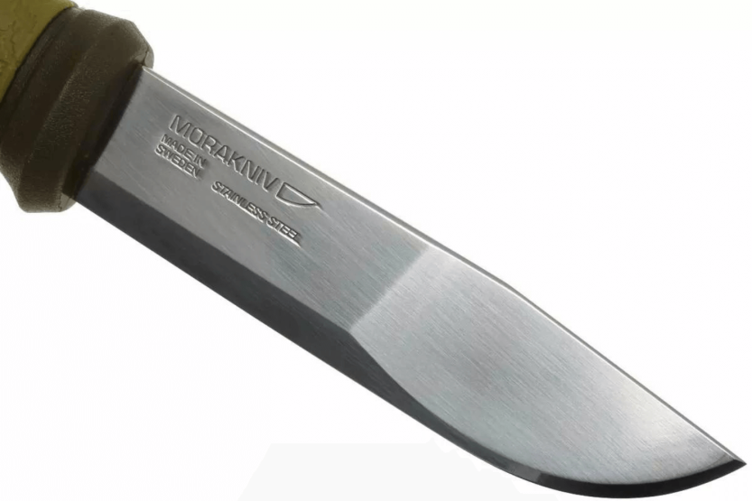 Mora 2000 10629 knife 10.9cm stainless steel blade green rubber handle + case