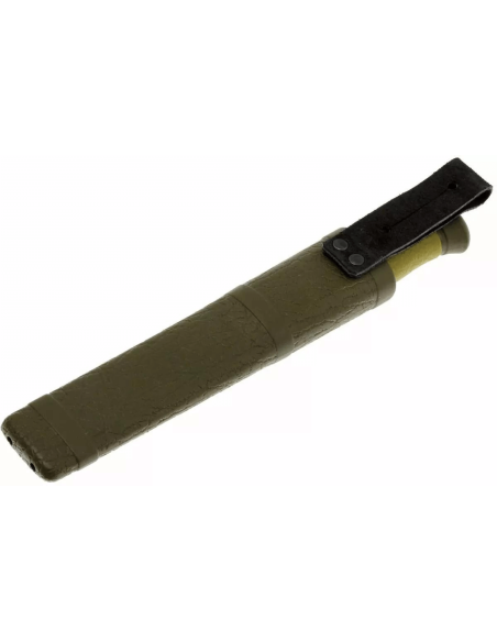 Mora 2000 10629 knife 10.9cm stainless steel blade green rubber handle + case