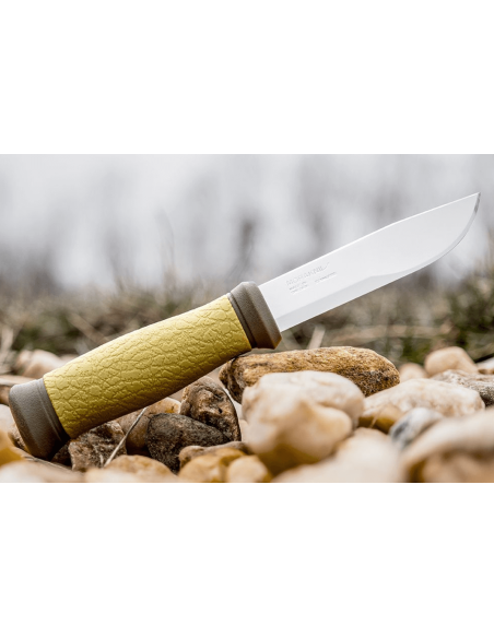 Cuchillo Mora 2000 10629 10.9cm hoja acero inoxidable mango goma verde + funda