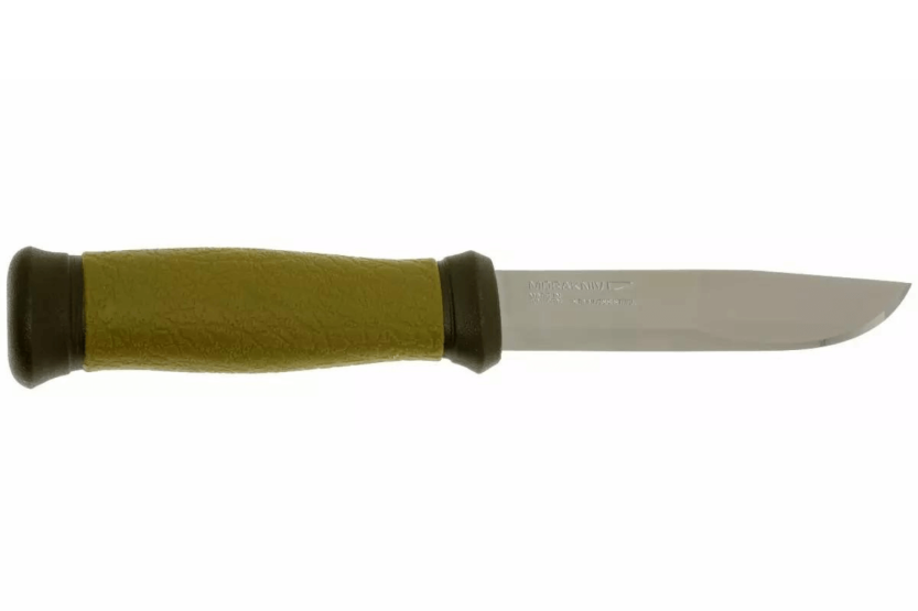 Mora 2000 10629 knife 10.9cm stainless steel blade green rubber handle + case