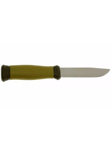 Mora 2000 10629 knife 10.9cm stainless steel blade green rubber handle + case
