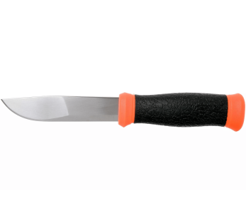 Messer Mora 2000 12057 Edelstahlklinge 10,9cm Gummigriff schwarz/orange + Etui
