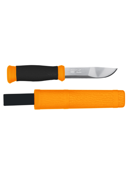 Mora 2000 12057 mes 10,9cm roestvrij staal zwart/oranje rubberen handvat + etui