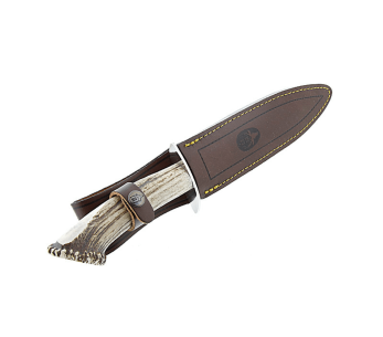 Muela Alcaraz 9314 kniv blad i rostfritt stål 19cm handtag i hjorthorn + läderslida 2