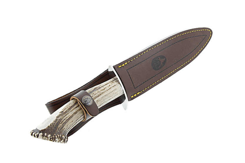 Muela Alcaraz 9314 kniv blad i rostfritt stål 19cm handtag i hjorthorn + läderslida