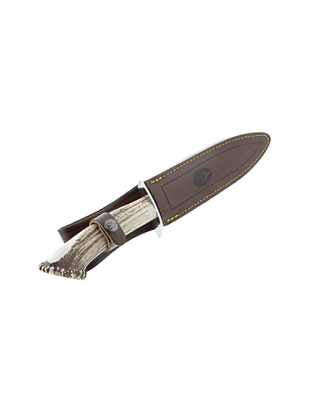 Muela Alcaraz 9314 knife stainless steel blade 19cm deer antler handle + leather sheath