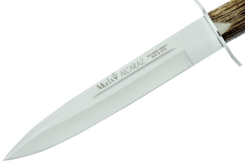Muela Alcaraz 9314 kniv blad i rostfritt stål 19cm handtag i hjorthorn + läderslida