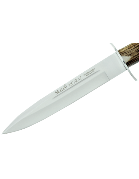 Muela Alcaraz 9314 knife stainless steel blade 19cm deer antler handle + leather sheath