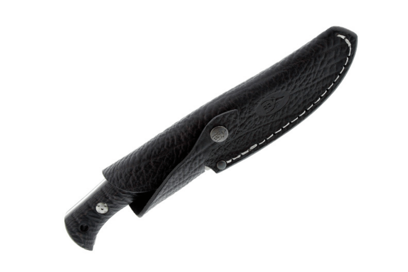 Muela Lakhota 9317 knife 12cm stainless steel blade black micarta handle + leather sheath