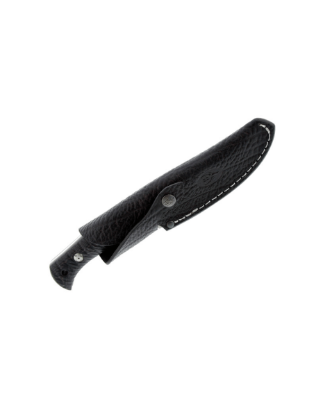 Cuchillo Muela Lakhota 9317 12cm hoja acero inoxidable mango micarta negra + funda cuero