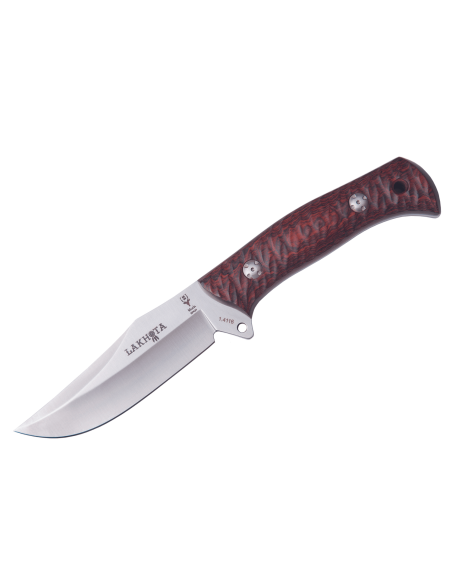 Cuchillo Muela Lakhota 9318 12cm hoja acero inoxidable mango micarta marrón + funda cuero