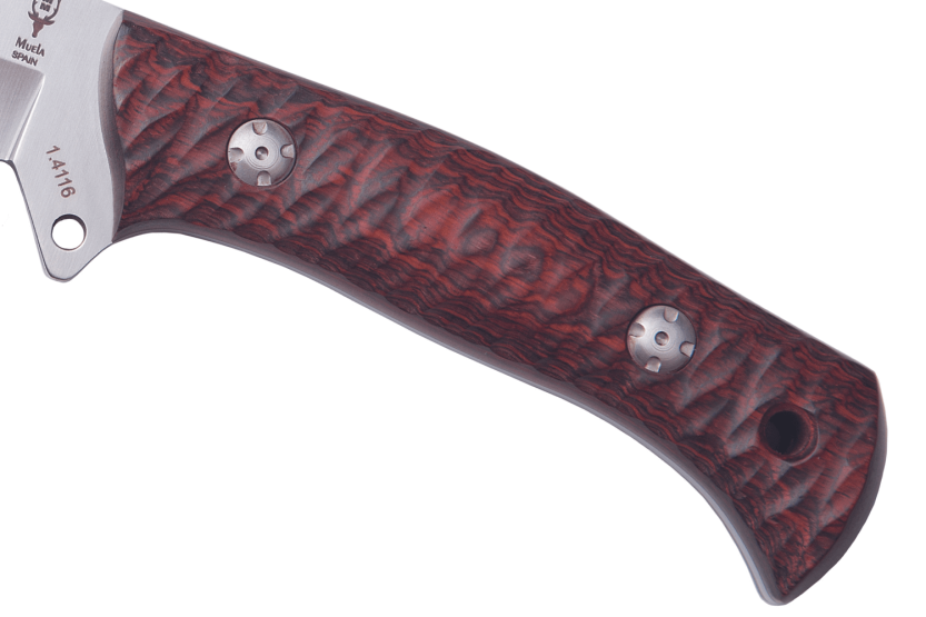 Muela Lakhota 9318 mes 12cm roestvrij staal bruin micarta handvat + lederen schede