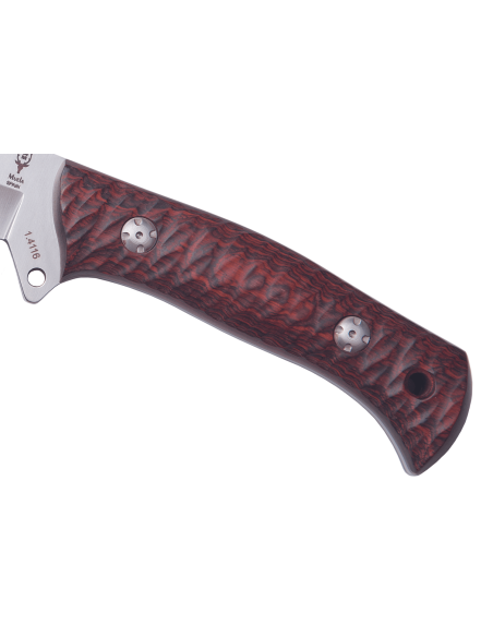 Cuchillo Muela Lakhota 9318 12cm hoja acero inoxidable mango micarta marrón + funda cuero