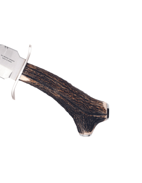 Muela Bear 9250 kniv 24cm blad rostfritt stål hjorthandtag + läderslida