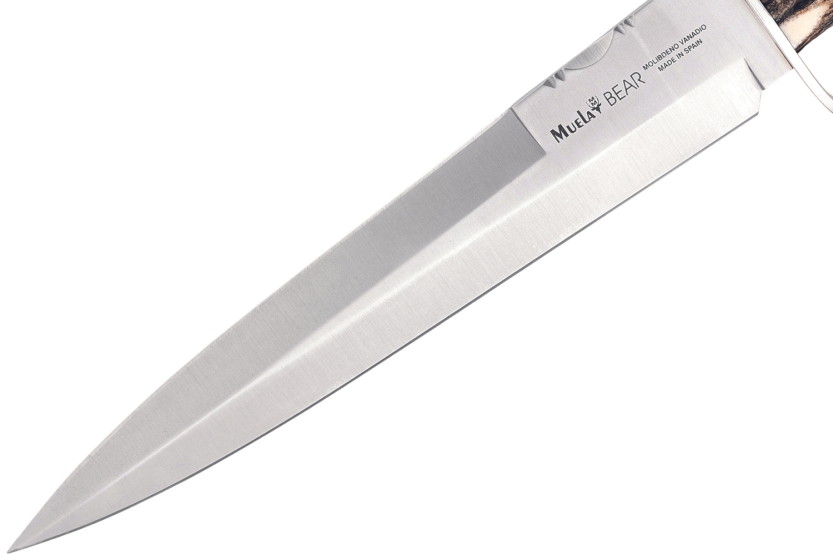 Muela Bear 9250 knife 24cm stainless steel blade stag handle + leather sheath