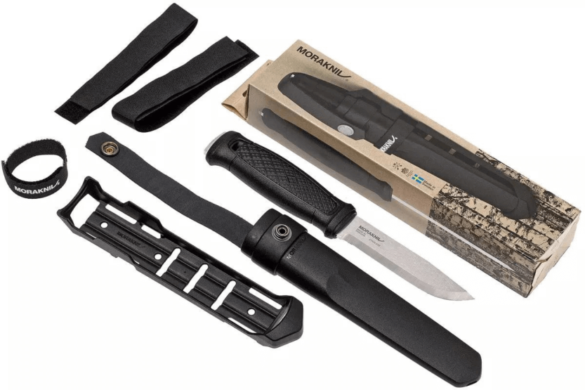 Mora Garberg Multi-Mount 12642 kniv 10,9 cm blad i rustfritt stål, svart polyamidhåndtak + etui