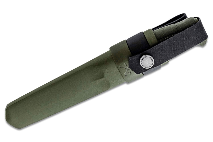 Cuchillo Mora Kansbol Multi-Mount 12645 10.9cm hoja acero inoxidable mango goma verde + funda
