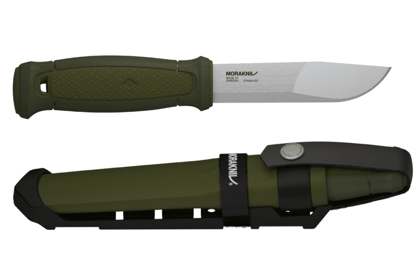 Cuchillo Mora Kansbol Multi-Mount 12645 10.9cm hoja acero inoxidable mango goma verde + funda