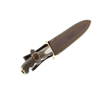 Muela Cerf 9316 kniv blad av rostfritt stål 24cm handtag av hjortdjur + läderslida 2